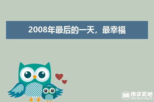 2008年最后的一天，最幸福_日记作文600字